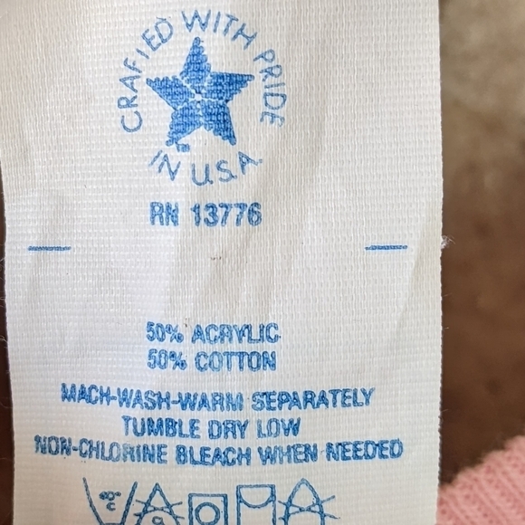 Vintage 80s Cross Stitch Sweatshirt Valentine's Day Heart Pink Medium - Picture 3 of 5